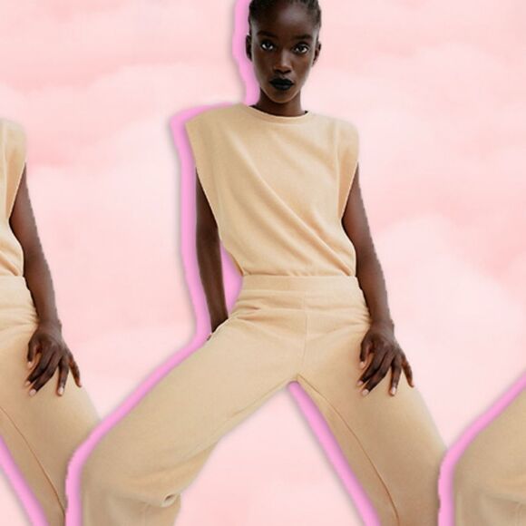 NWT ZARA Ribbed Soft Knit Loungewear Wide Leg Pants L - Picture 11 of 11